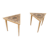 Belle paire de tables de chevets en marqueterie ancien