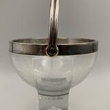 Ice bucket silver metal crystal block 1970