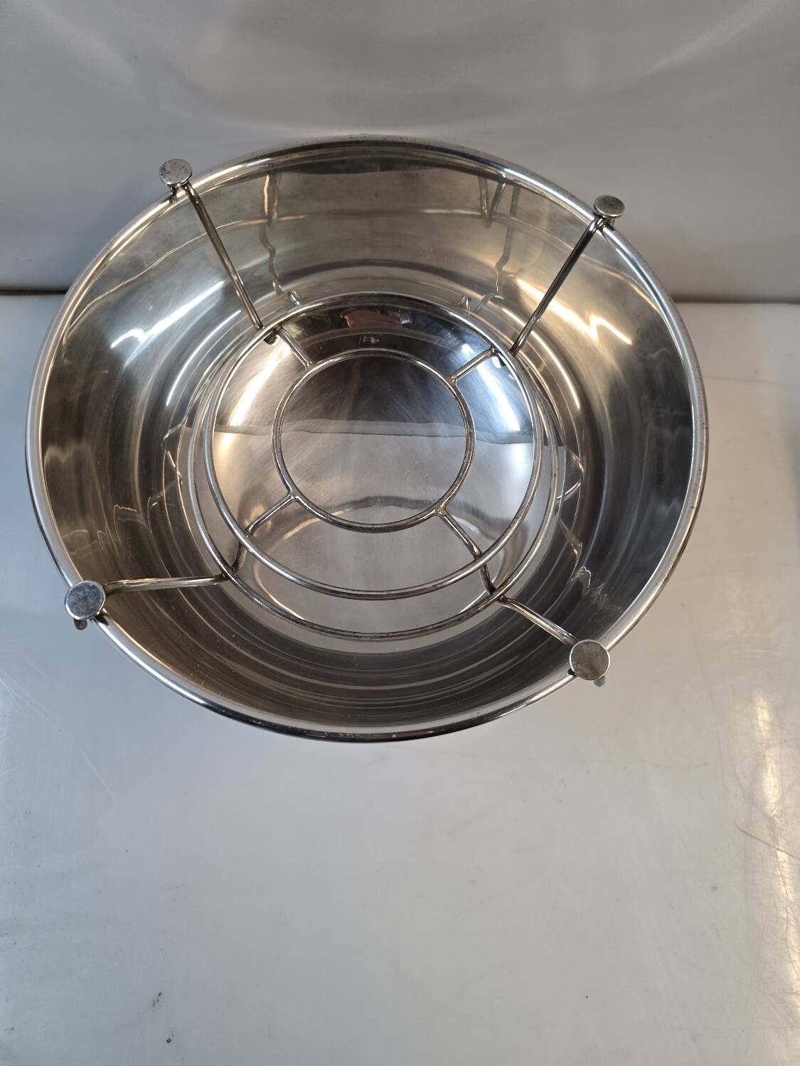 Silver-plated metal champagne bucket