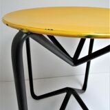 Yellow and black metal stool design 90s