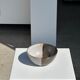White and glossy brown two-tone ceramic bowl, matt earth