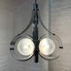 Vintage Space Age chrome and glass chandelier from the 1970s.