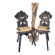 Pair of Louis XIII style chairs in patinated solid oak – piece