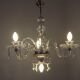 French antique glass and crystal barley twist three-armed four-light chandelier 5135