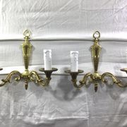 Pair of bronze wall lamps 2 lights