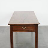 Antique French farmhouse dining table with two drawers and a pull-out board