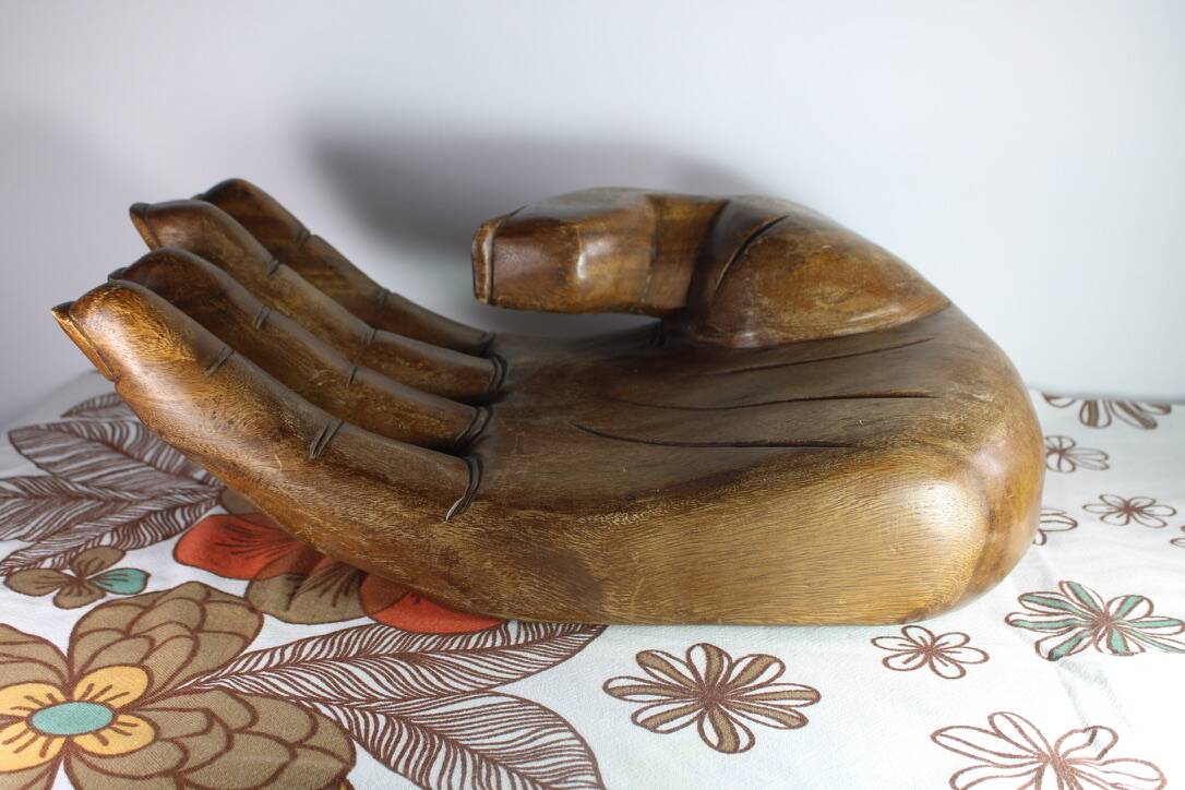 XXL wooden hand tray Vintage 1960 Italy