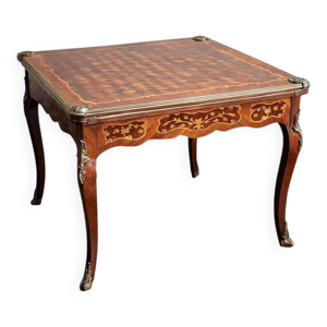 Table à jeu en marqueterie