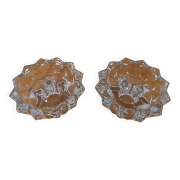 2 bougeoirs en cristal vintage de Reims, France
