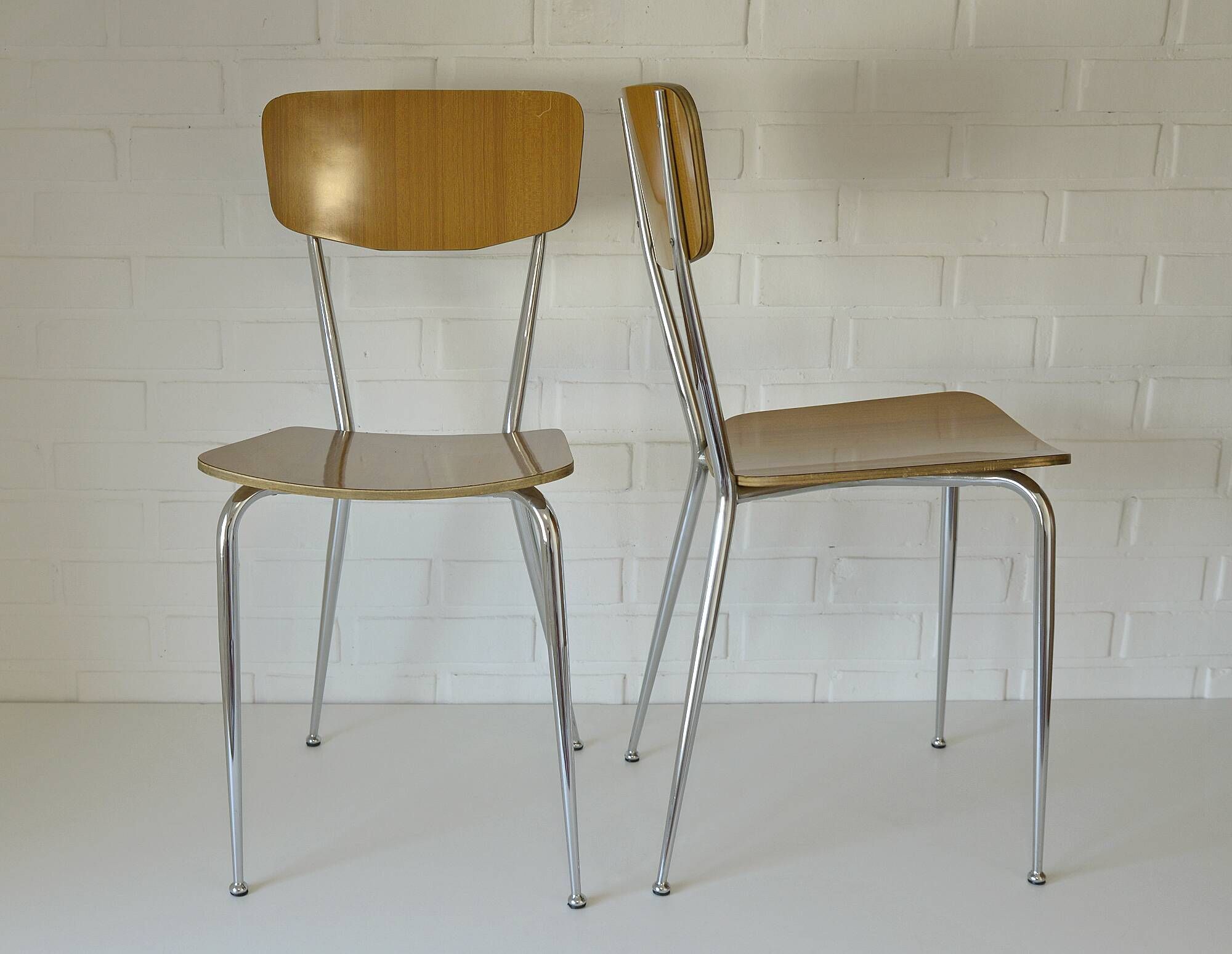 Set of 4 Vintage Dining Chairs Space Age Mid Century Modern Italy 1950's