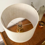 Stoneware and burlap lamp