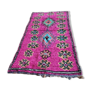 Tapis marocain boucherouite fushia