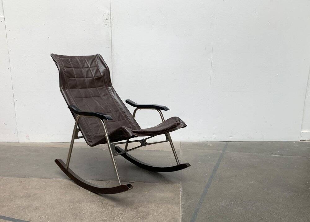 Mid-century Japanese space age folding rocking chair by Takeshi Nii, 1960s