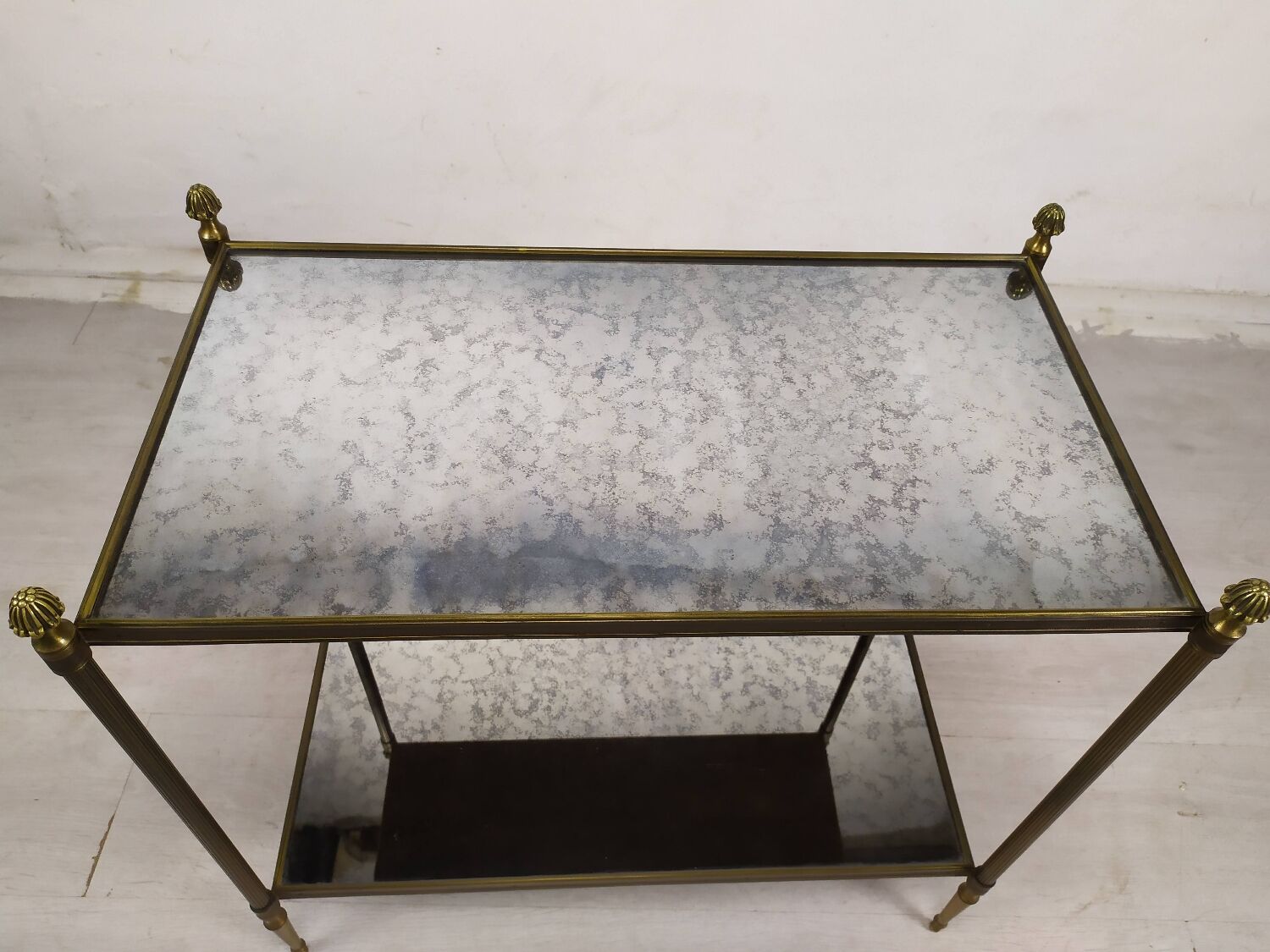 Louis XVI gilded brass console