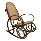 Rocking chair in wood and cane