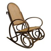 Rocking-chair bois et cannage