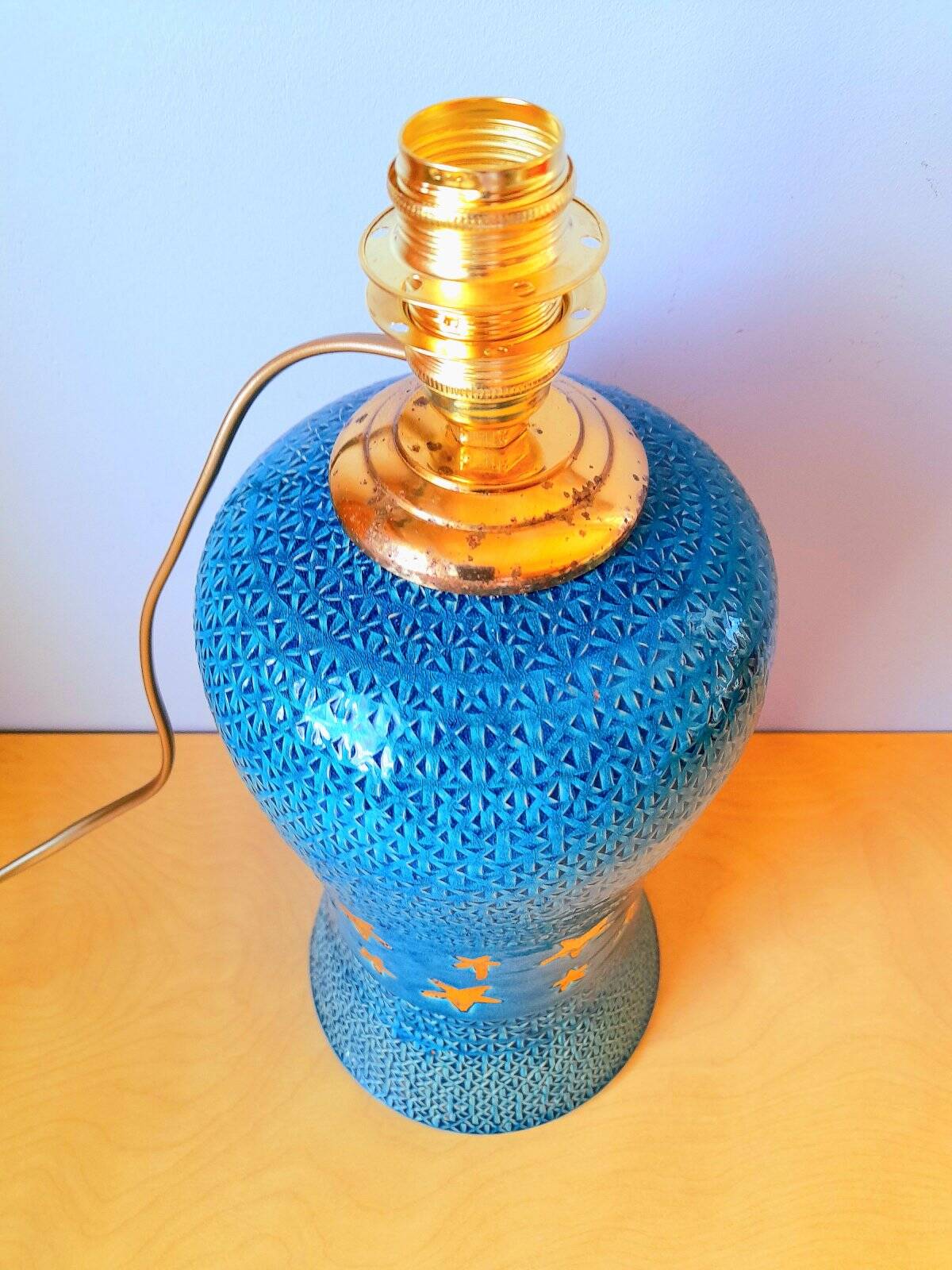 Starry ceramic lamp A. Rousset 1950