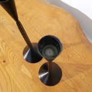 Pair of brutalist cast iron candlesticks 1950
