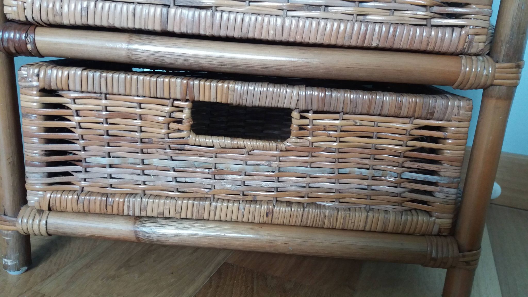 Rattan and wicker chest of drawers