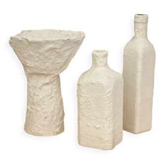 Lot de 3 vases blancs