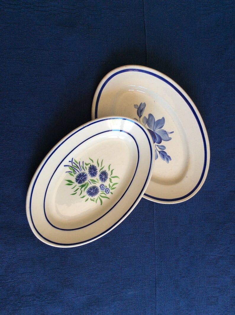 Set 2 petits plats vintage manufactures Badonviller,Gien