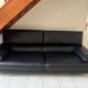 Roche Bobois black leather sofa