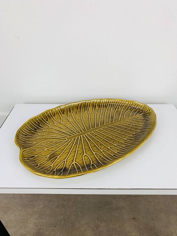 Plat Nénuphar Gien, céramique vintage