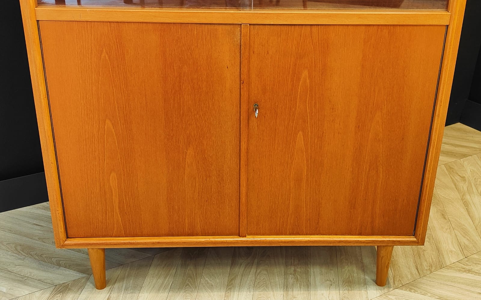 Mid century highboard vintage display cabinet, bookcase