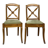 Pair of charles X era brace chairs in maple circa 1820