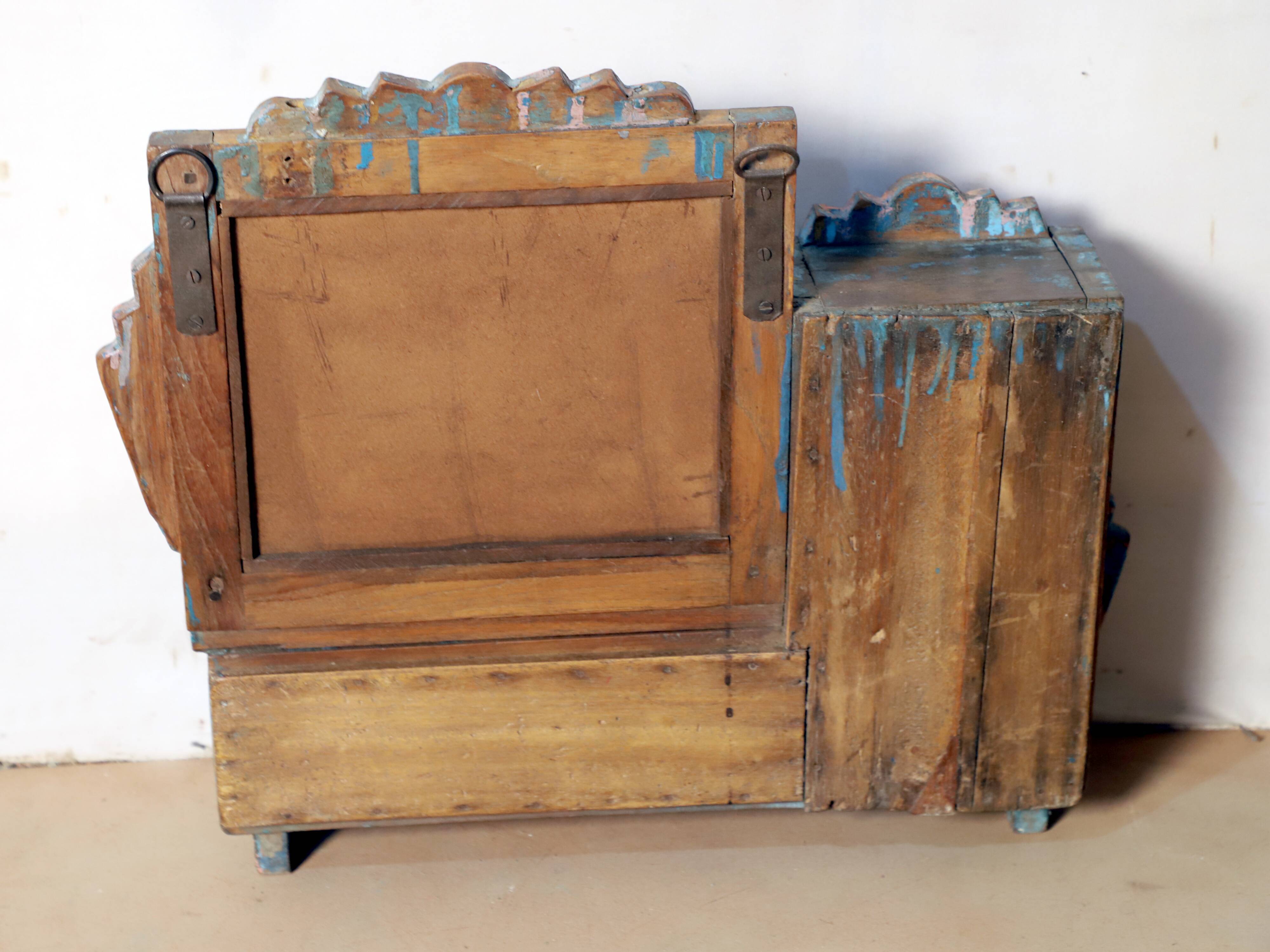 Medicine cabinet - Art Deco mirror in Burmese teak