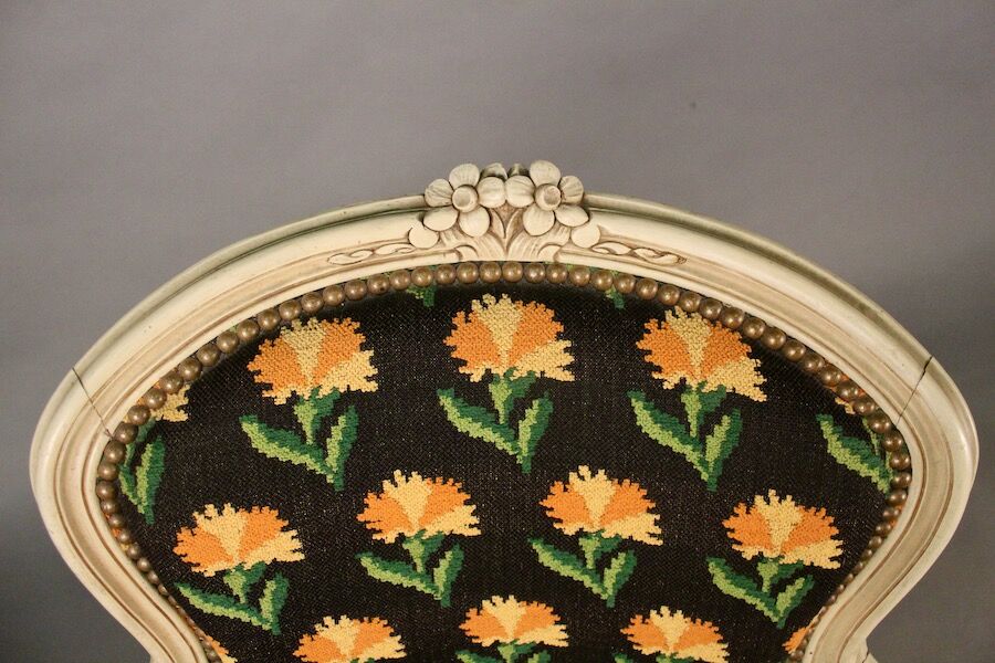 Pair of cabriolet armchairs Louis XV style