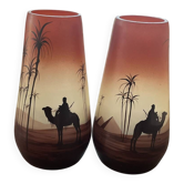 Very beautiful pair of decorative glass vases.