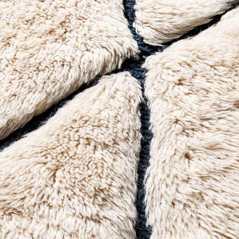 Tapis rond en laine naturelle artisanale