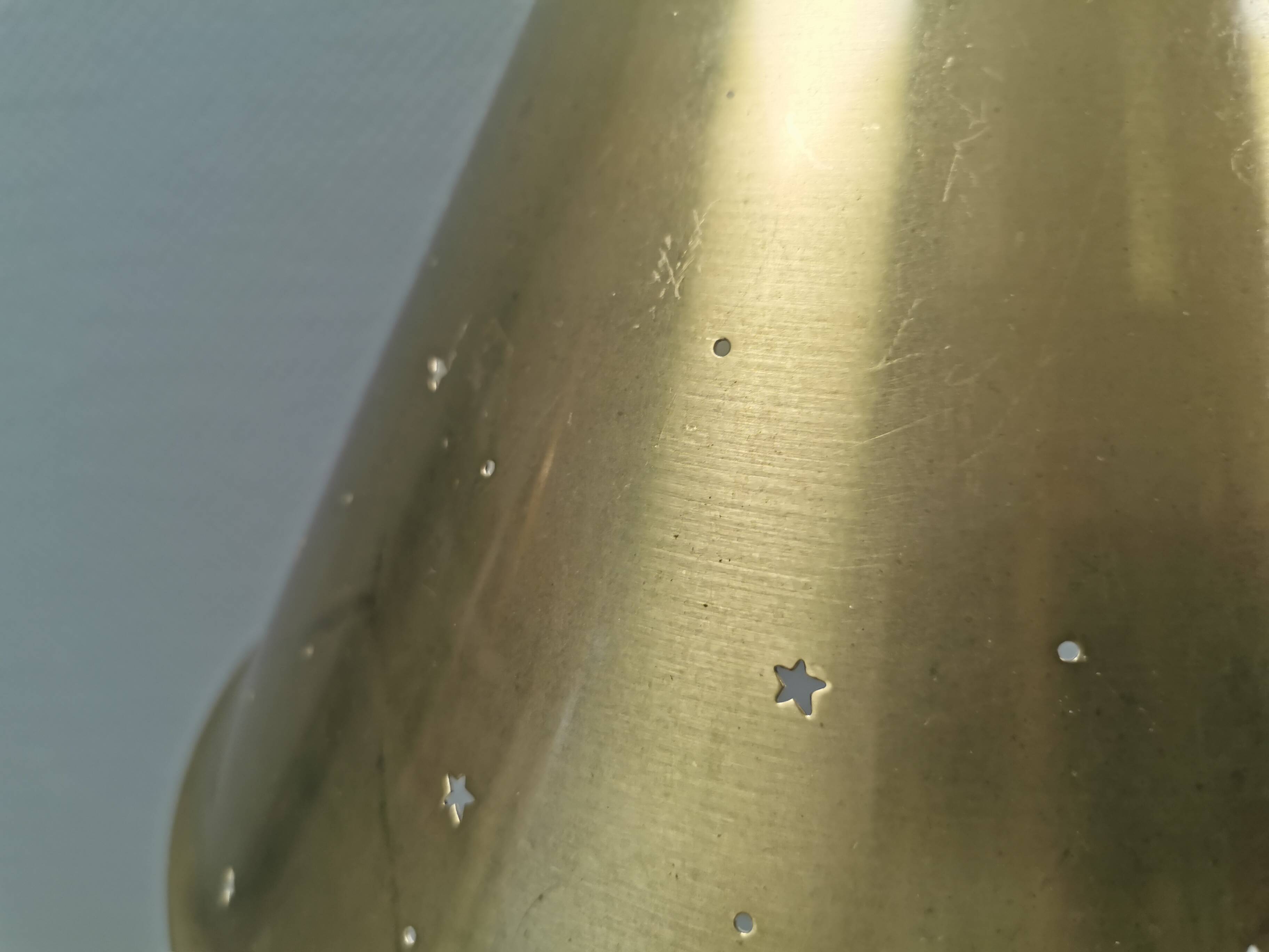 Hanging lamp from Danish Fog&Mørup 1950s, made of solid brass.