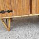 ENFILADE 3 DOORS VINTAGE 1960 IN RATTAN AND WROUGHT IRON