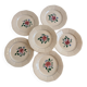 Set of 6 hand-painted flat plates