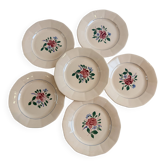 Set of 6 hand-painted flat plates