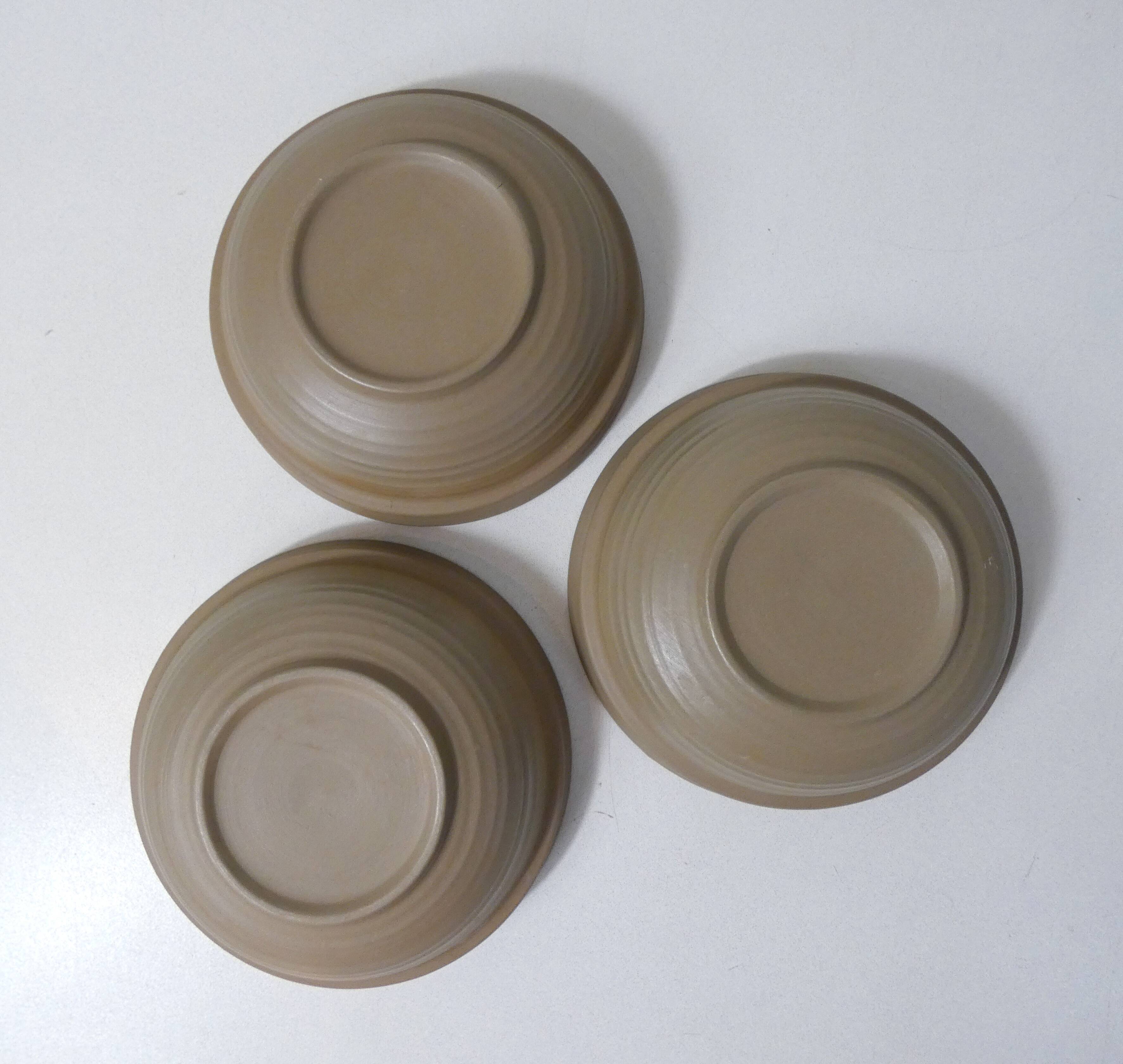 3 vintage stoneware bowls