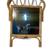 Miroir vintage en rotin année 1960