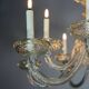 Venetian chandelier in gilded Murano glass, 24 light sources, three tiers, circa 1940.