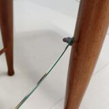 Scandinavian coffee table in teak & glass 1960 vintage