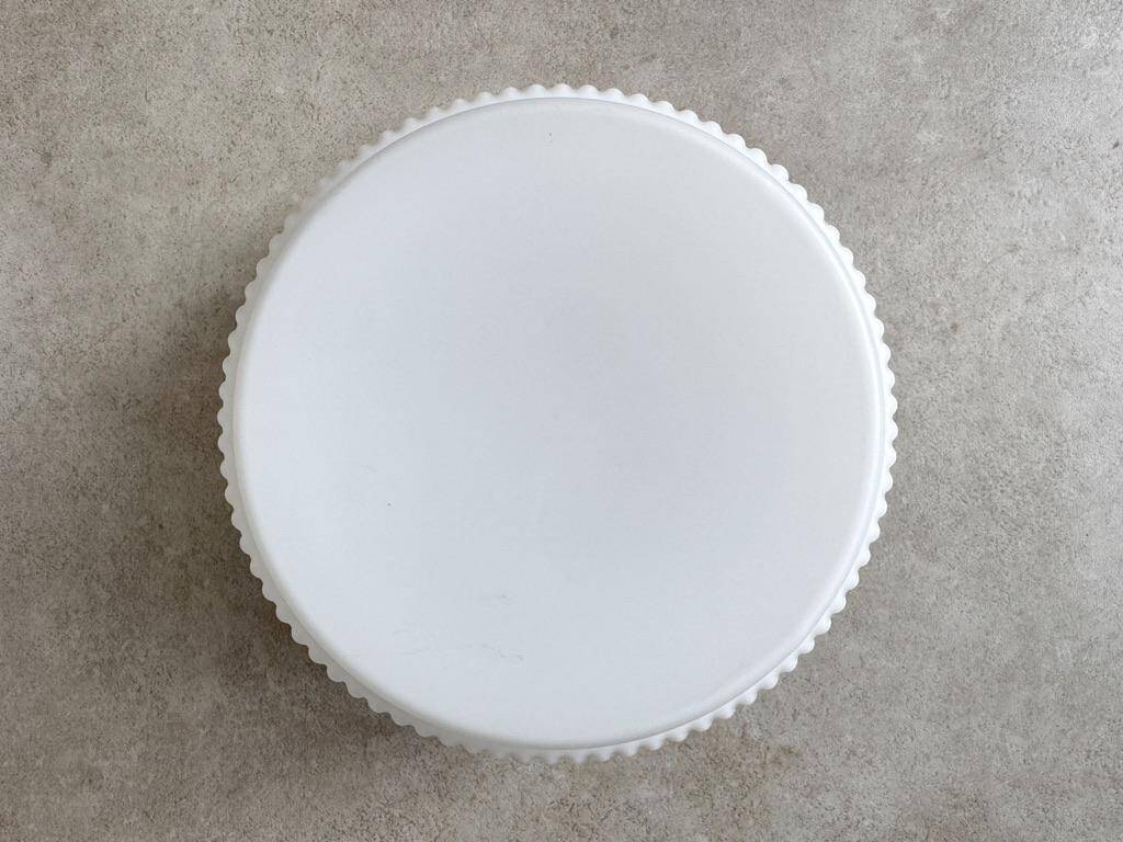 Round vintage ribbed glass ceiling lamp