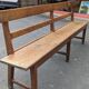Large oak bench with back