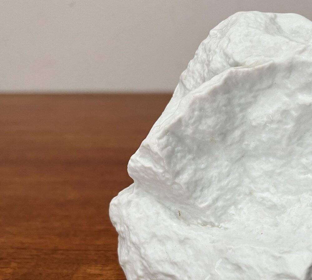 Vintage white porcelain rock vase from KPM Royal Porcelain, 1970s.