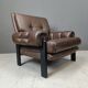 Pair of leather armchairs made in Denmark, 1960s
