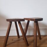 Set of 2 tripod stools