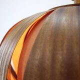 Large wooden veneer pendant lamp from the mid-20th century, 1960s