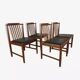 4 Scandinavian teak chairs with bars, 60s