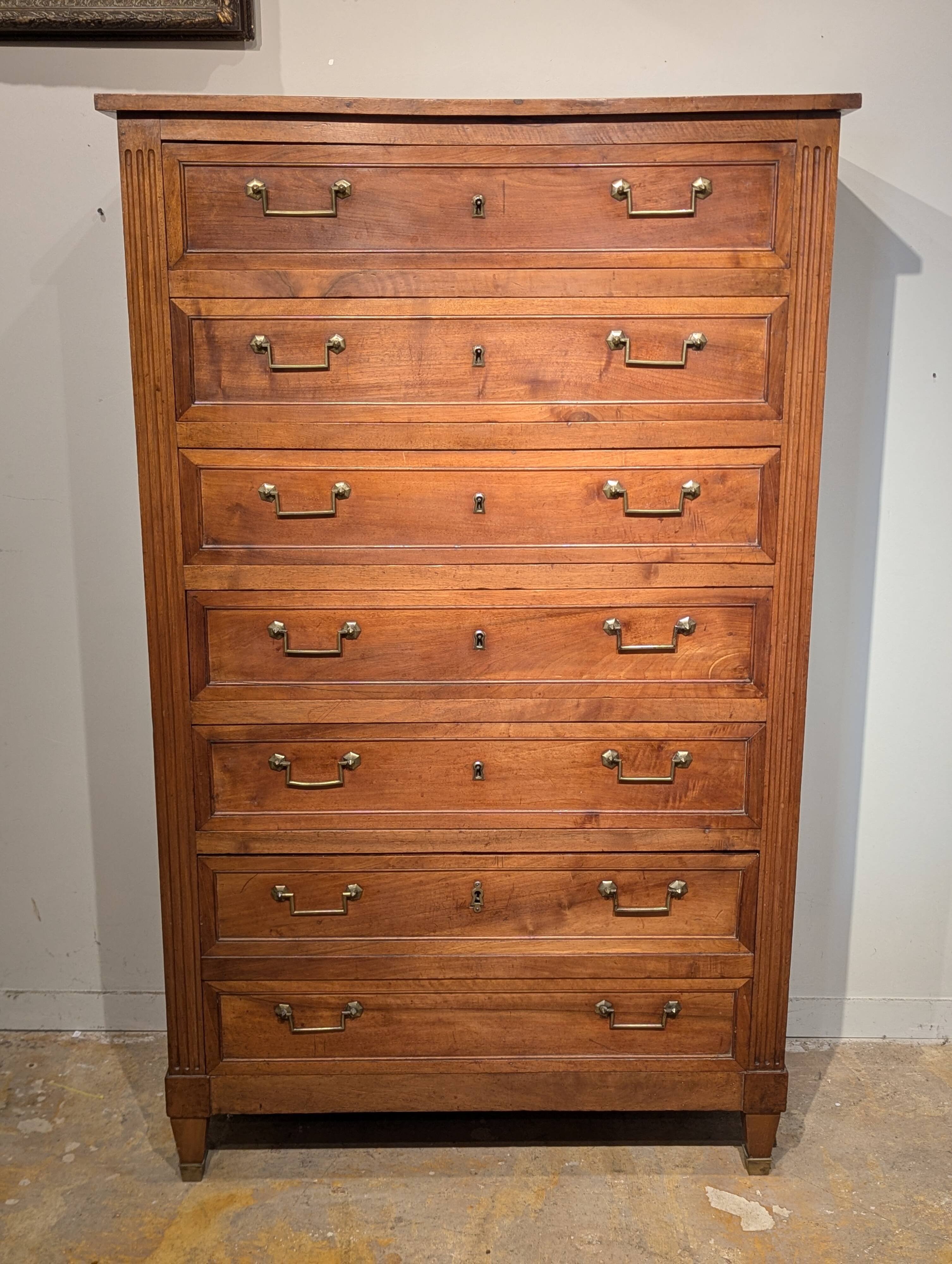 Late 19th century walnut chest of drawers