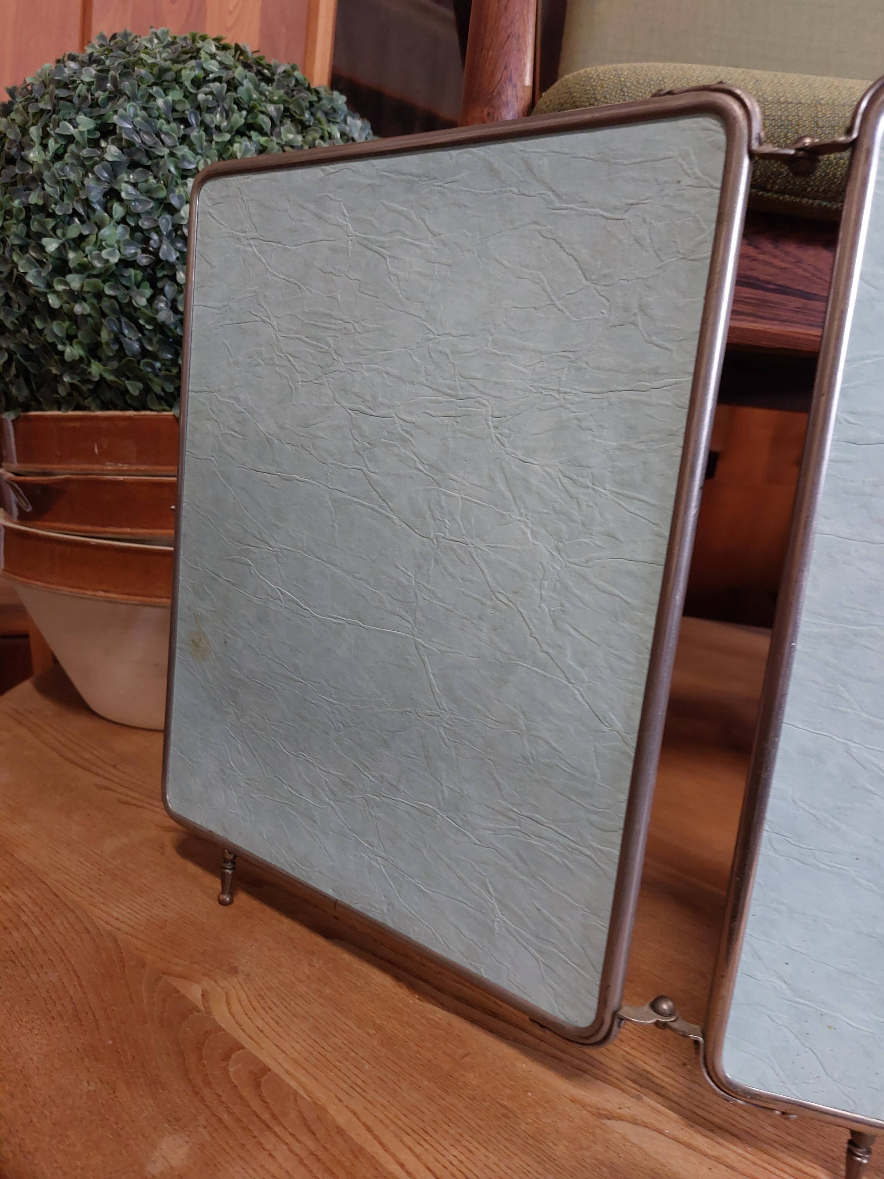 Miroir de barbier triptyque sur pieds 1930